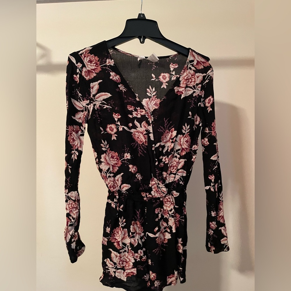 Black Floral Romper